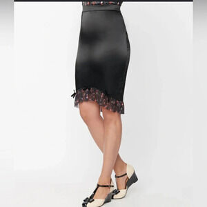Unique Vintage X Betty Boop collection satin skirt Black